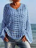 Fashionable openwork knit cardigan