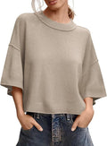 Summer Loose Short Casual Crew Neck Knit Top