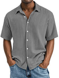 Men's short-sleeved collared casual shirt