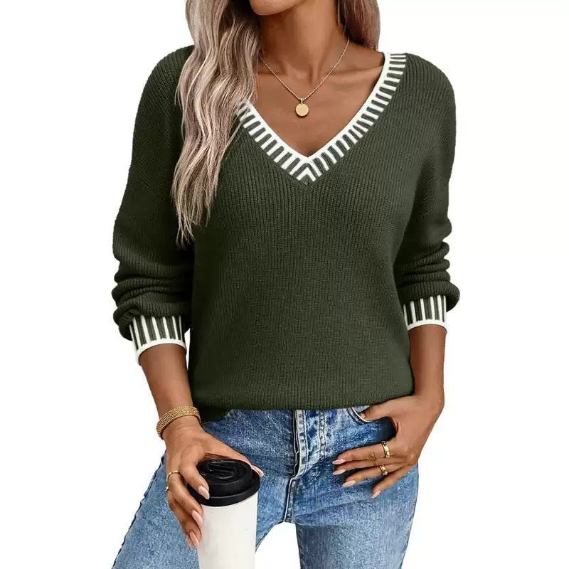Patterned frayed sweater