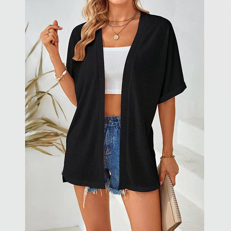 New Women's Casual Solid Color Cover-up Shirt