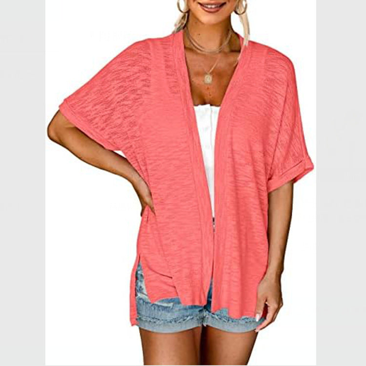 New Women's Casual Solid Color Cover-up Shirt